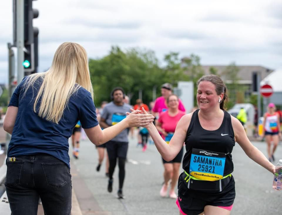 Sam from Finesse Resources doing the Manchester Half Marathon